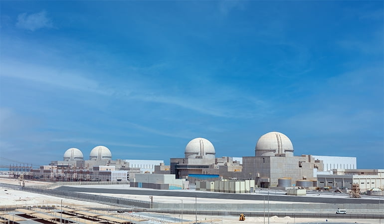 (아부다비 서쪽 지역에 자리한 바라카 원전 전경, 현대건설)