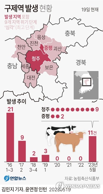 우제류 70만 마리 밀집 홍성군, 구제역 확산 방지 총력