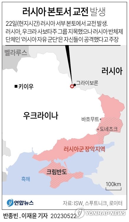 우크라 접경 러 본토서 교전…러 반체제단체 게릴라전 가능성(종합)