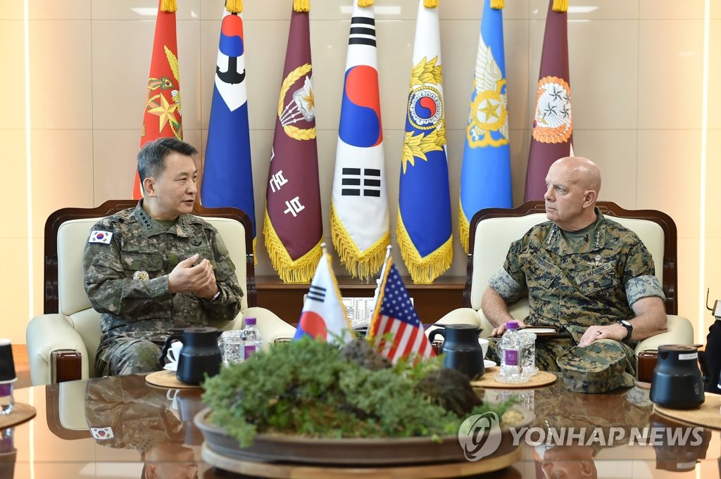 합참의장, 美해병대사령관 접견…양국 군 협력 증진 논의