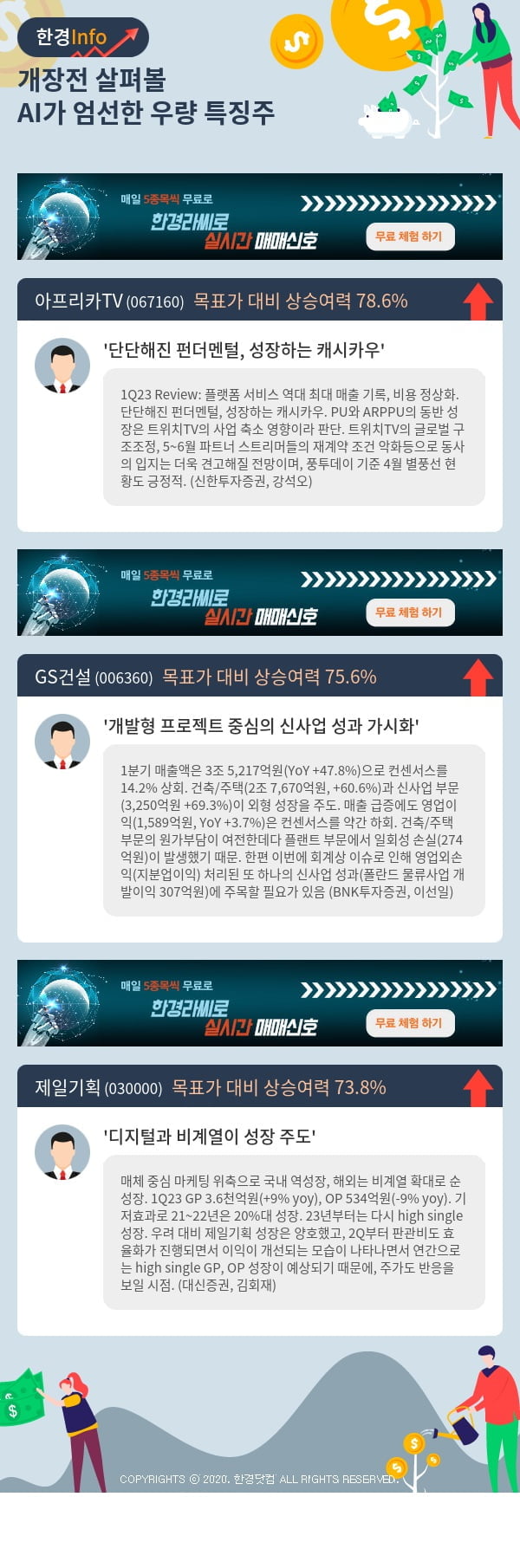 개장전 살펴볼 AI가 엄선한 우량 특징주