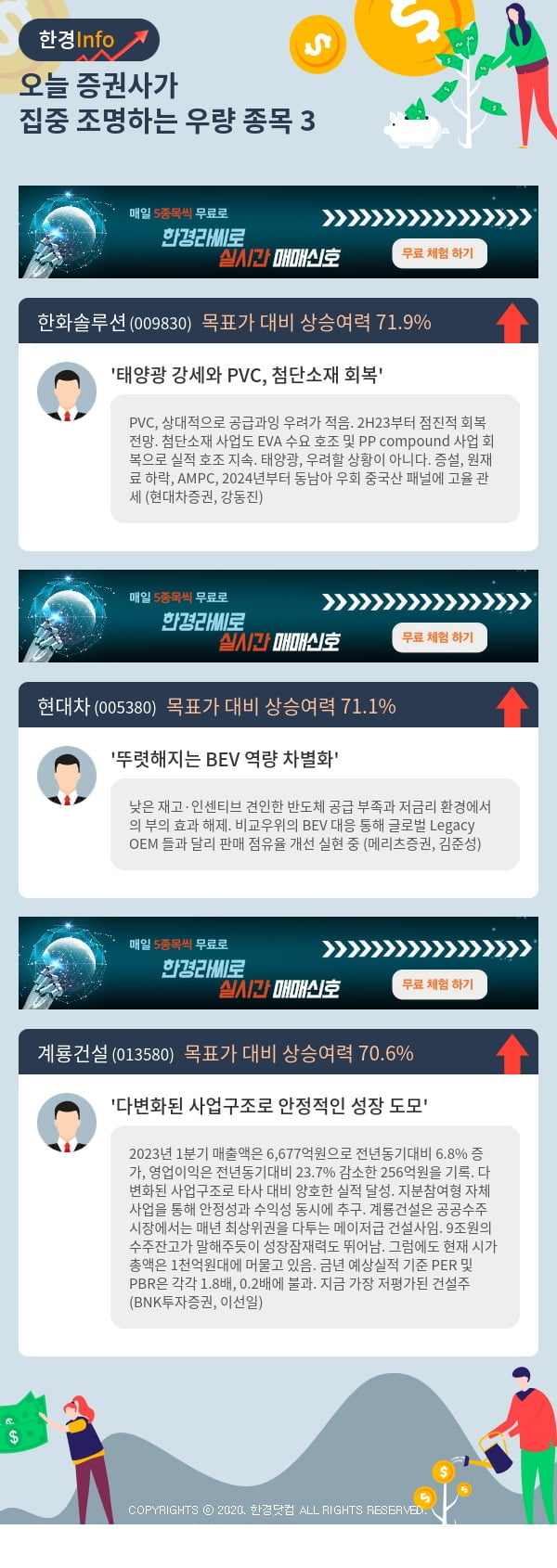 오늘 증권사가 집중 조명하는 우량 종목 3