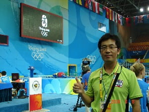 2008년 베이징 올림픽 현장 취재를 나간 이 대표. 그는 이곳에서 김연아 선수, 박태환 선수를 보며 창업을 떠올렸다고도 말했다. 윈드폴리 제공.