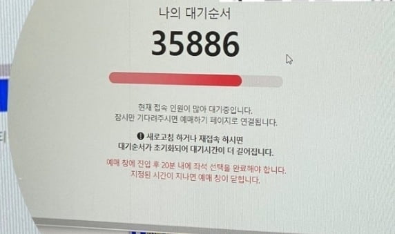 지난 7일 진행된 가수 싸이 '흠뻑쇼' 티켓팅 모습./사진=온라인 커뮤니티 캡처 