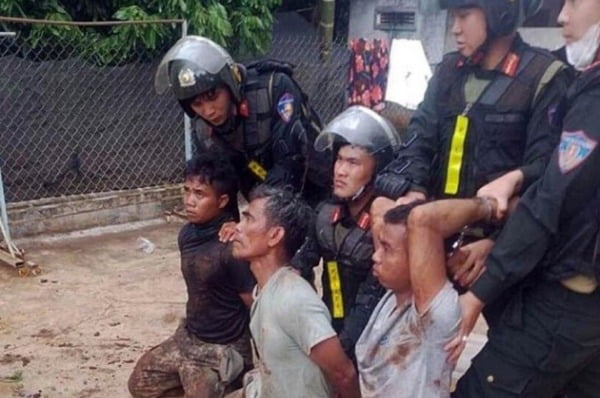 베트남 공안 관서 습격에 가담했다가 체포된 용의자 3명. /사진=연합뉴스
