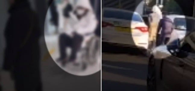 전신마비로 몸을 움직이지 못하는 것처럼 속여 억대 보험금을 편취한 20대 남성이 병원 내에서 휠체어를 타다가 스스로 몸을 일으켜 택시를 타고 있다. /사진=대전경찰청 유튜브
