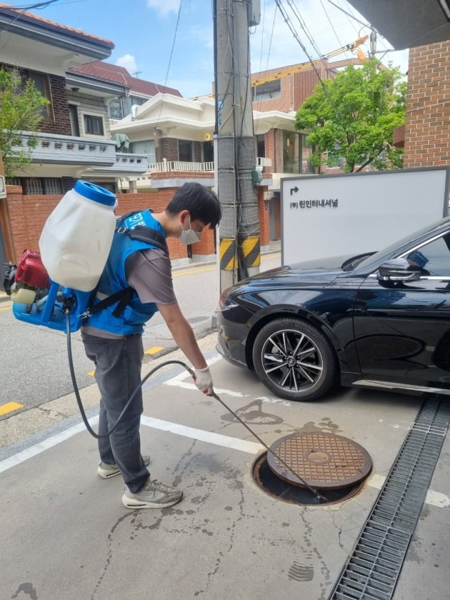 정화조 카지노 차무식하는 모습. /강남구청 제공