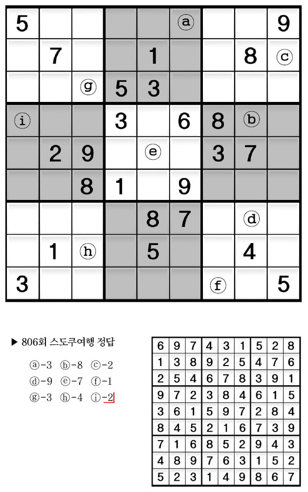 [수학 두뇌를 키워라] 스도쿠 여행 (807)