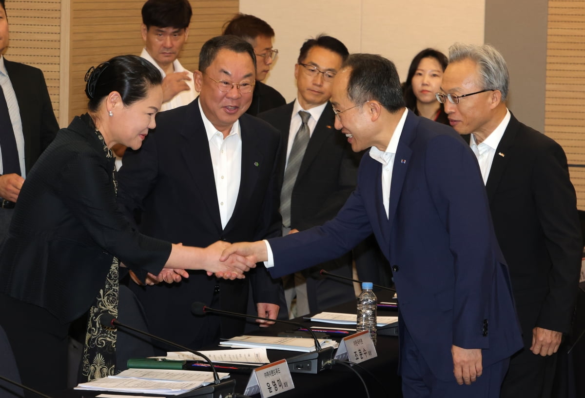 [포토] 중견기업인 만난 추경호 부총리 "적극적인 투자와 신시장 개척 나서주길"