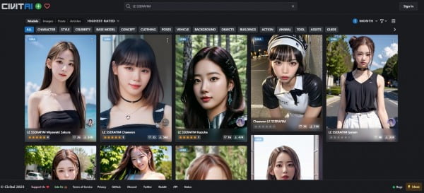 사진=인공지능(AI) 모델 공유 사이트 시빗AI(CivitAI) 캡쳐