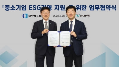 하나은행, "ESG 실천하면 우대금리"…대한상의와 업무협약