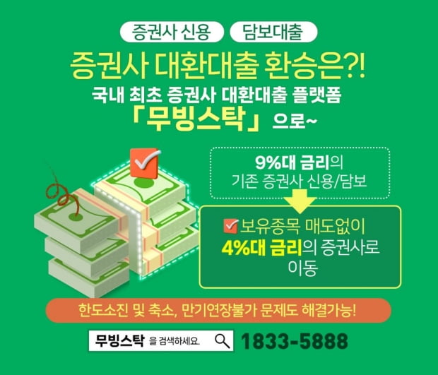 주식관련 대출도 보유종목 매도없이 대환이 가능하다? 4%대 금리!!