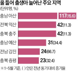 삼성·현대차 들어선 충남 아산, 아기 울음소리 가장 많이 늘었다