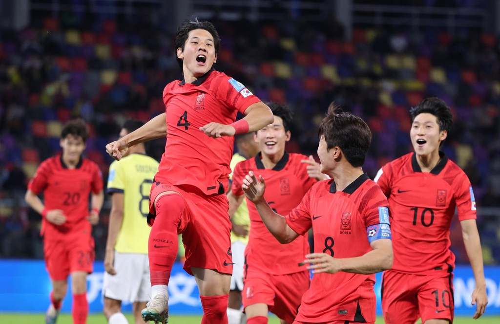 [사진톡톡] 한국, 2회 연속 U-20 월드컵 8강 진출… "나와라 나이지리아"