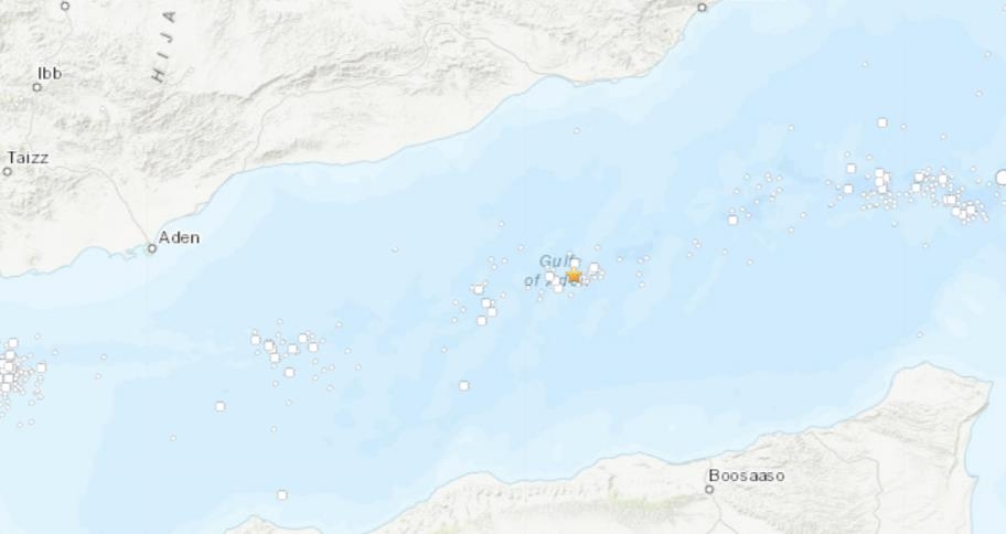 소말리아·예멘 사이 아덴만서 규모 5.9 지진