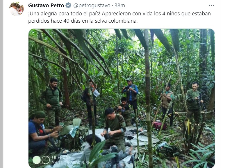 이번엔 진짜 기적…아마존 비행기 추락 콜롬비아 어린이 넷 구조