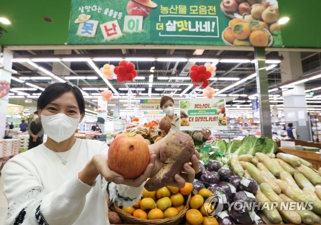 '찌그러져도 OK'…고물가에 '못난이 농산물' 인기