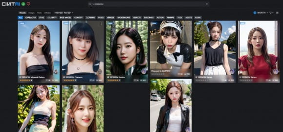 사진=인공지능(AI) 모델 공유 사이트 시빗AI(CivitAI) 캡쳐