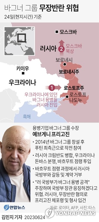 바그너그룹, 러 남부도시 무혈입성 주장…"총알 한발 안쐈다"(종합2보)