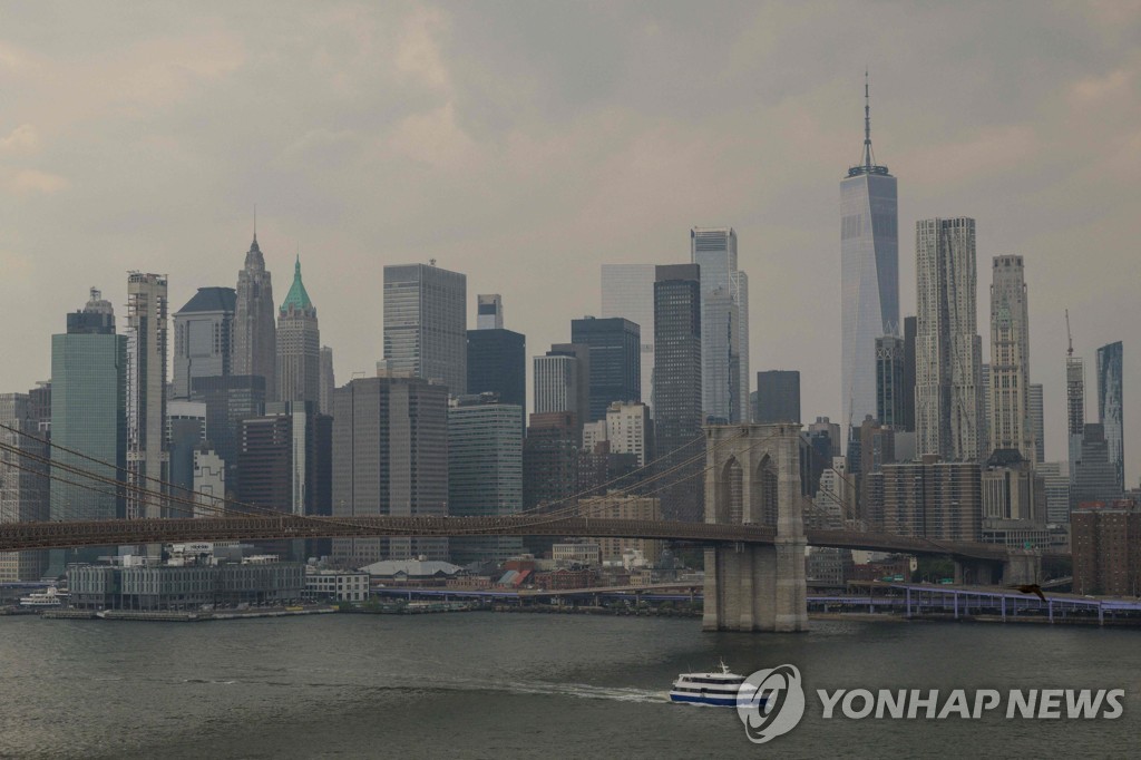 캐나다 산불연기 美 남동부로 이동…뉴욕 등은 주말 이후엔 개선