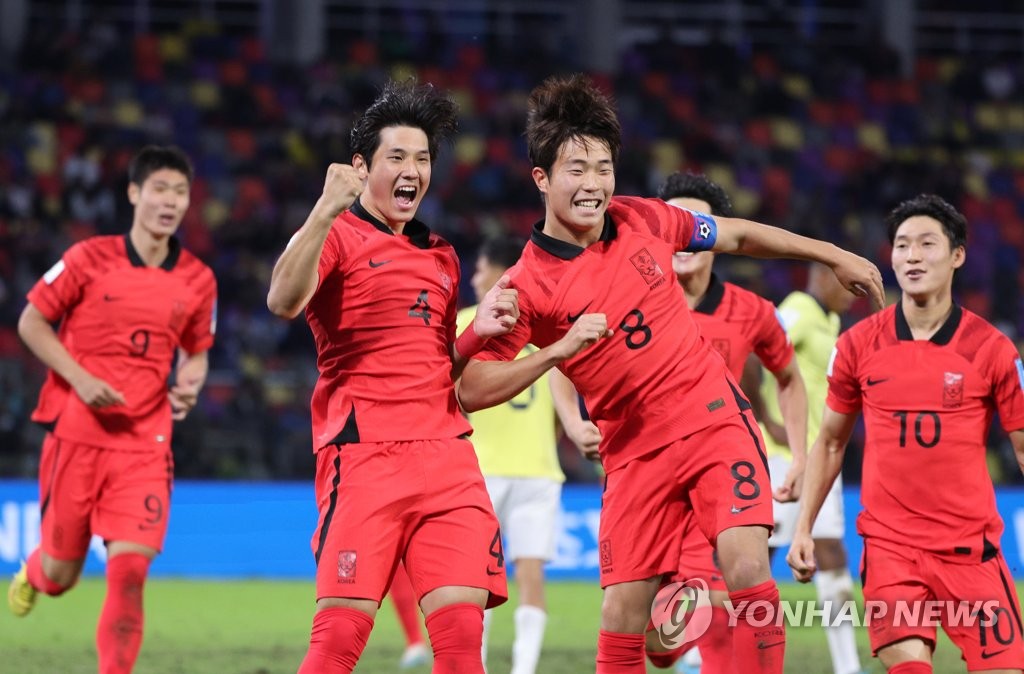 '배준호 1골 1도움' 김은중호, 에콰도르 꺾고 U-20 월드컵 8강행(종합2보)