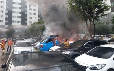 '처지 비관' 택배 차량에 불 지른 40대…주변 차량 14대 훼손