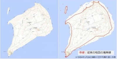2차대전 격전지 '이오지마' 화산활동에 9년간 1.3배로 커져