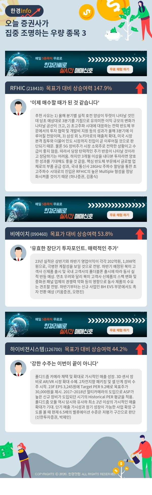 오늘 증권사가 집중 조명하는 우량 종목 3