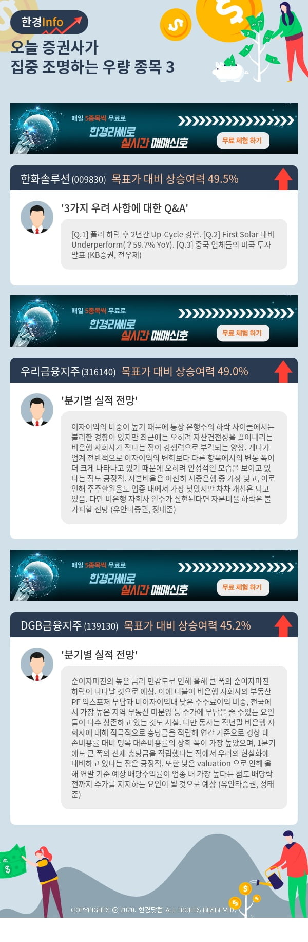 오늘 증권사가 집중 조명하는 우량 종목 3