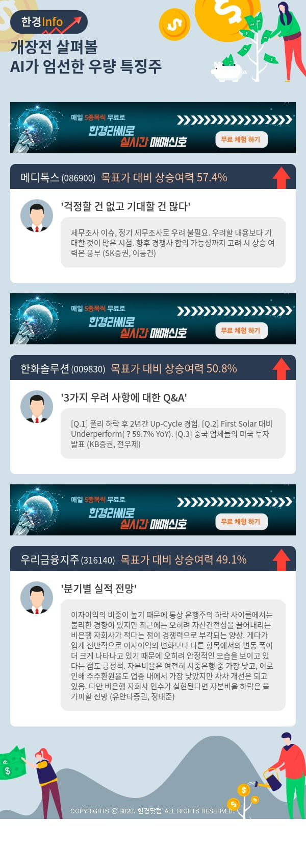 개장전 살펴볼 AI가 엄선한 우량 특징주