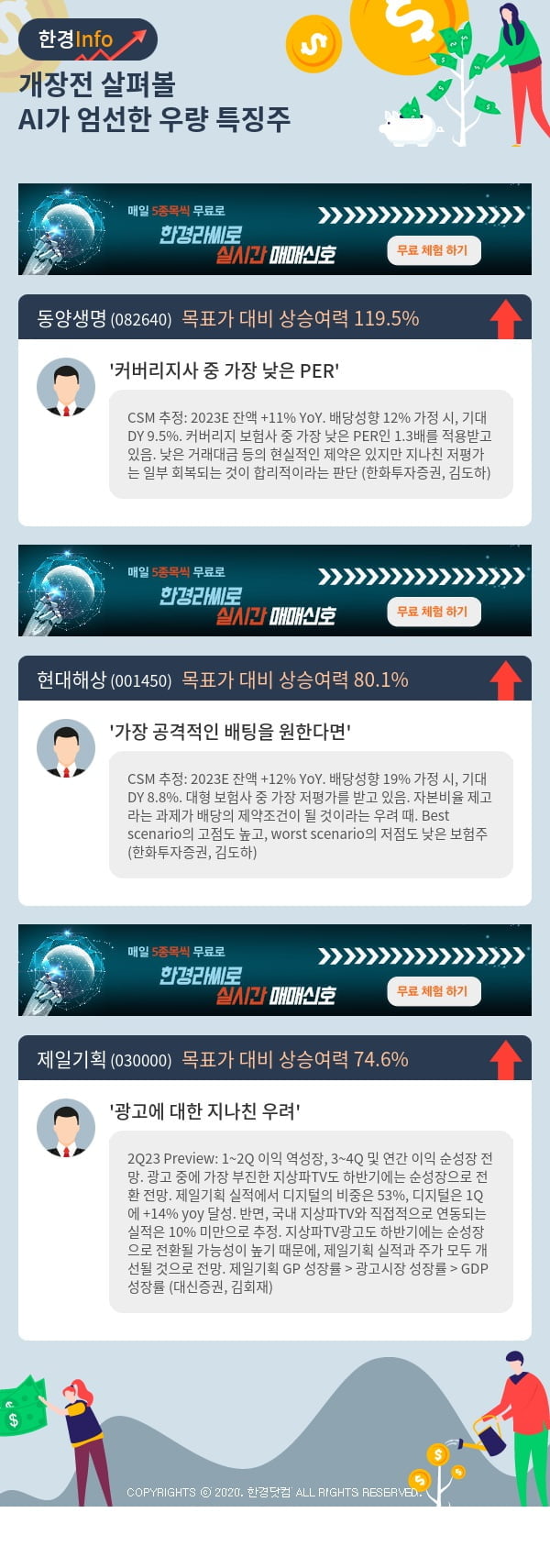 개장전 살펴볼 AI가 엄선한 우량 특징주