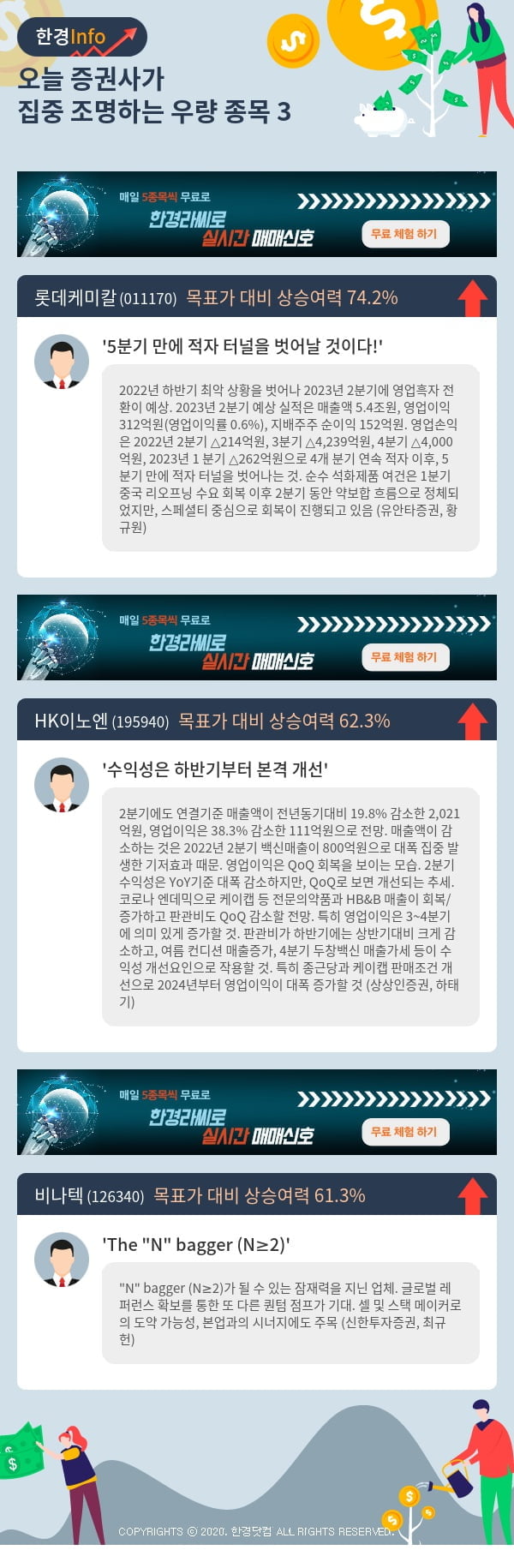 오늘 증권사가 집중 조명하는 우량 종목 3