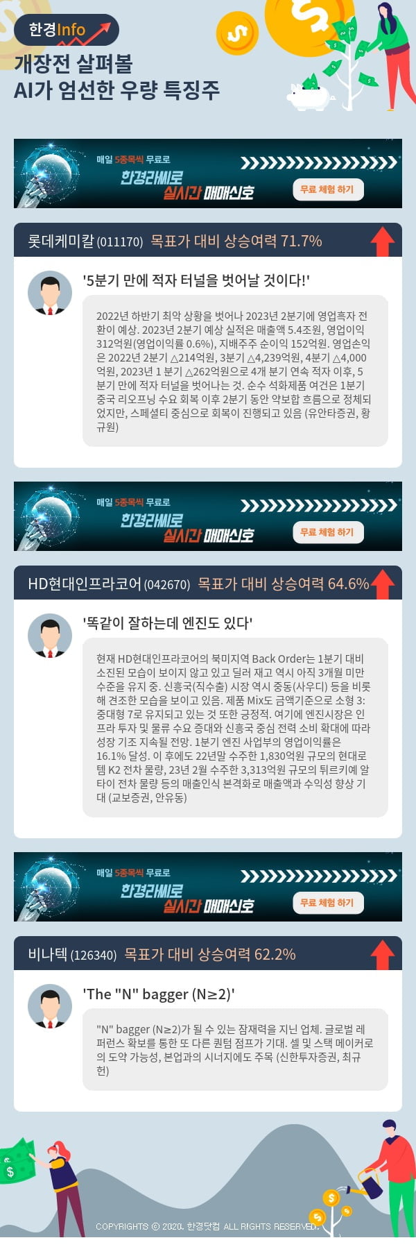 개장전 살펴볼 AI가 엄선한 우량 특징주