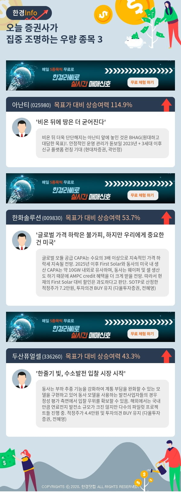 오늘 증권사가 집중 조명하는 우량 종목 3