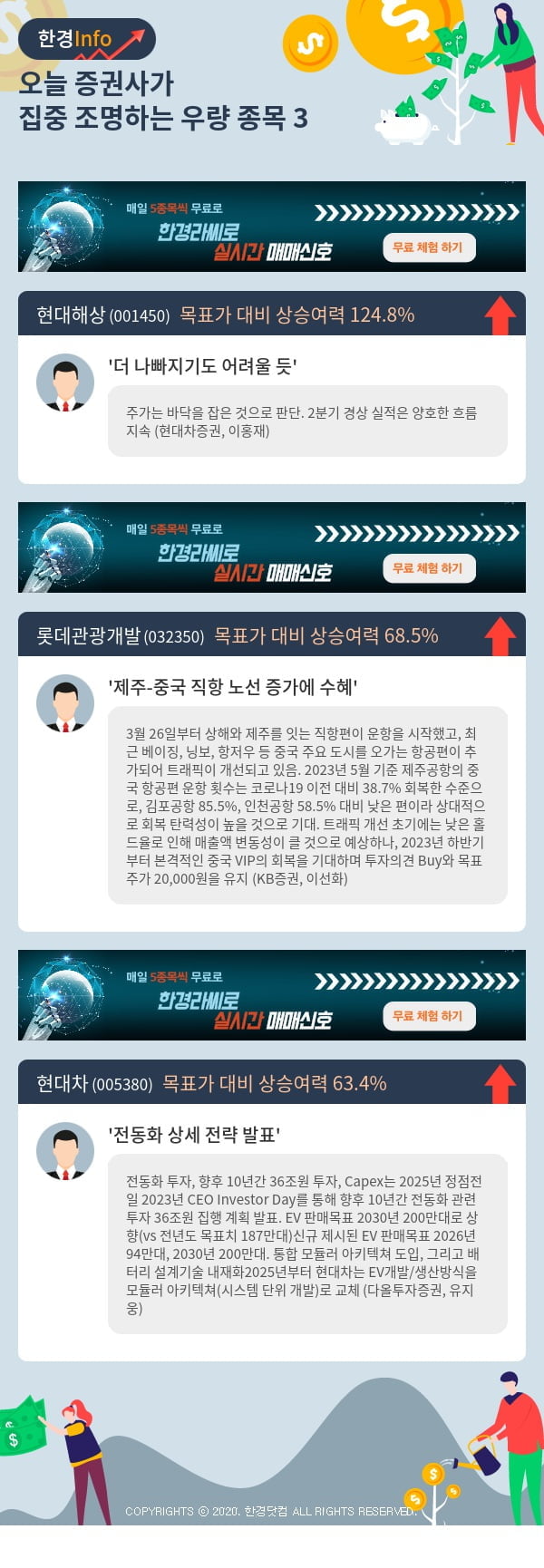 오늘 증권사가 집중 조명하는 우량 종목 3