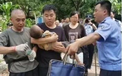中 두 살배기 아기, 실종 6일 만에 마을 야산서 구조