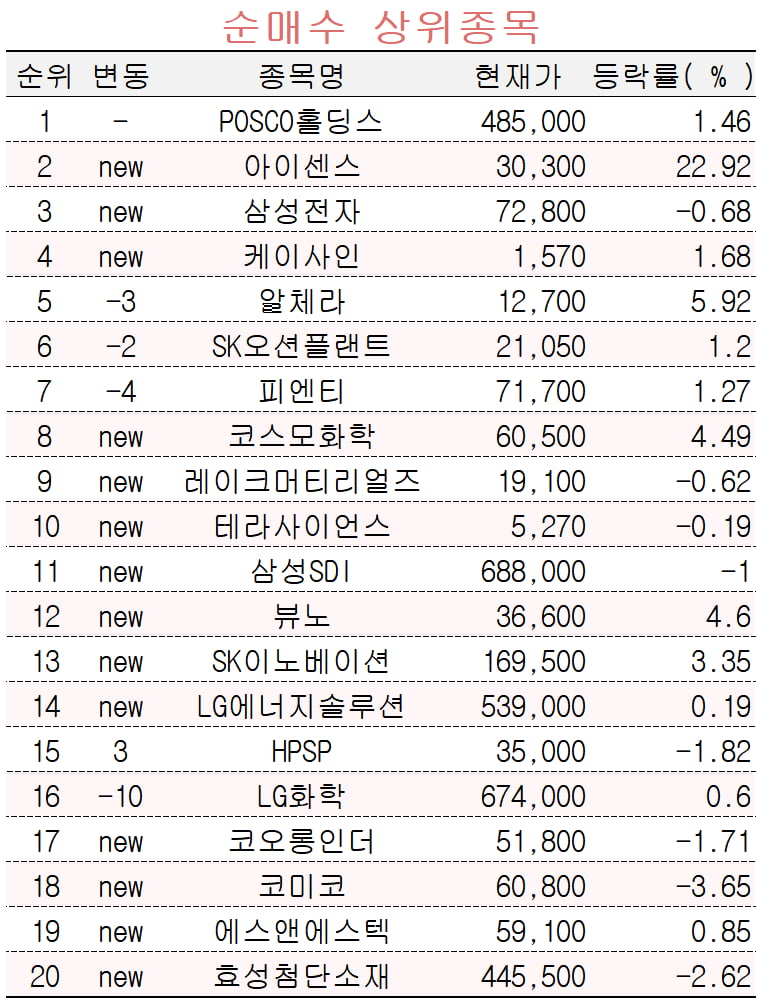 [마켓PRO] 포스코홀딩스 매수 이어가는 고수들