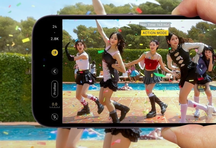 애플 아이폰14 프로로 촬영한 뉴진스 신곡 뮤직비디오 / 사진=애플