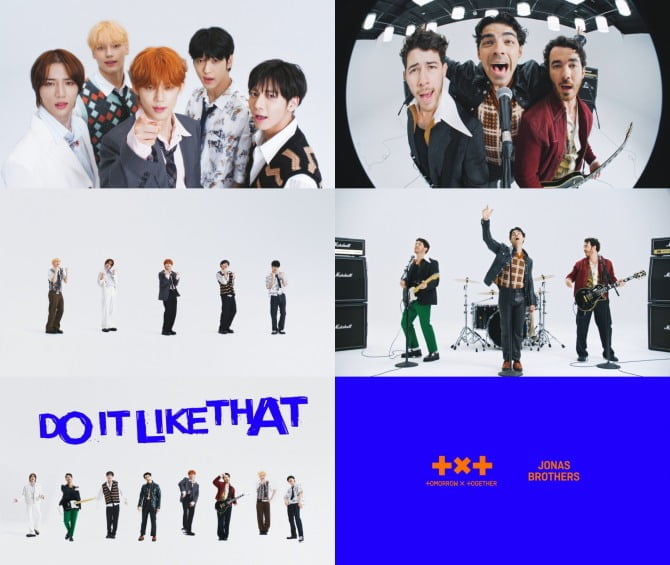 투모로우바이투게더X조나스 브라더스, 'Do It Like That' 뮤직비디오 공개…위트 가득 8인 8색 매력