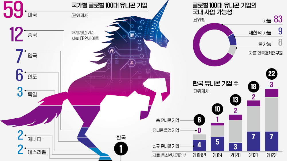 100대 유니콘 중 17곳 韓 사업 힘들어 [긱스]