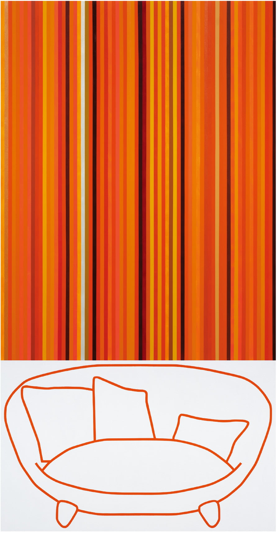 2023-오렌지색-소파, 2023, 캔버스 위에 아크릴. 