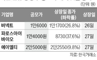 공모株 대박 행진 멈췄다