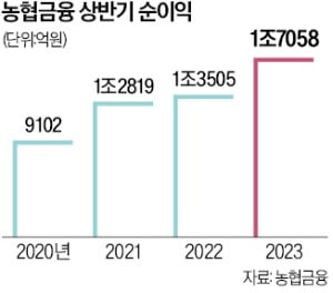 농협금융, 우리 제치고 '빅4'…상반기 순이익 1700억 앞서