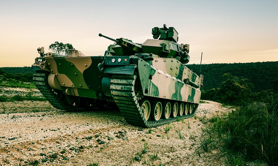 호주 정부가 우선협상대상 기종으로 선정한 레드백 보병전투장갑차. 사진=한화에어로스페이스 제공