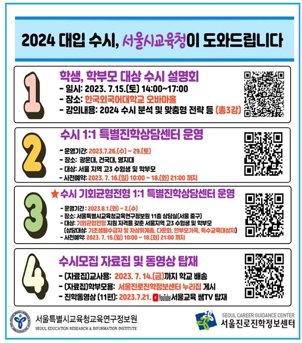 2024학년도 수시 어떤 점 달라지나?…서울교육청 대입 설명회