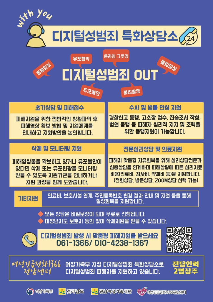 전남도 디지털 성범죄 피해자 상담소 운영