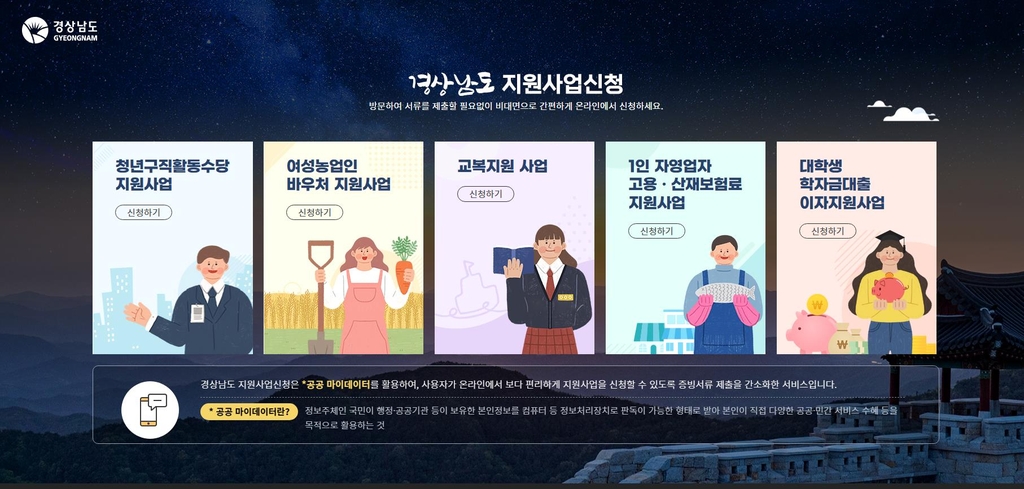 [경남소식] '공공 마이데이터 활용서비스' 확대…지원사업 신청 간소화