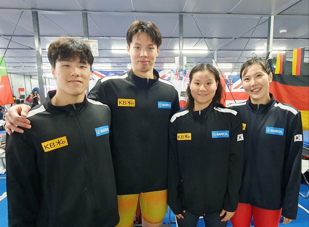 지유찬·양재훈·허연경·정소은, 혼성 계영 400ｍ 한국新(종합)