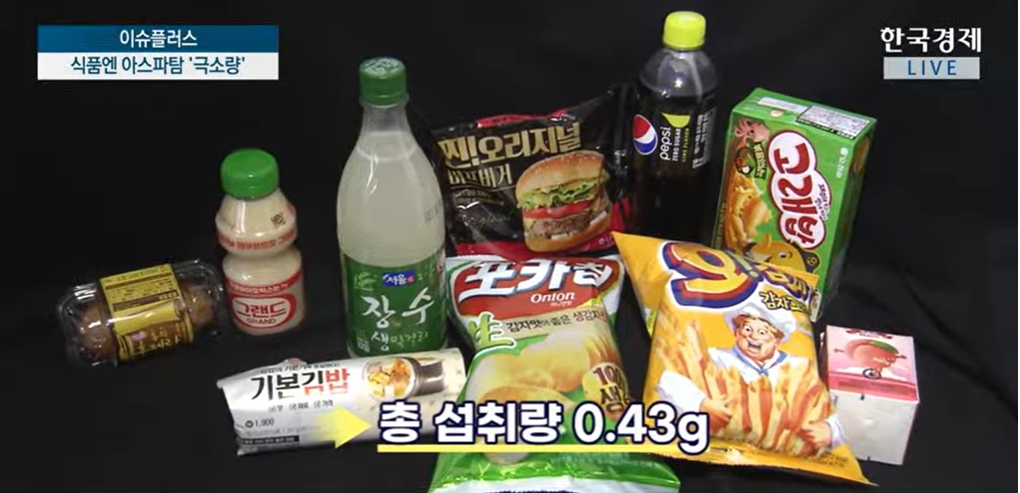 하루종일 아스파탐 식사해도...기준치 18%