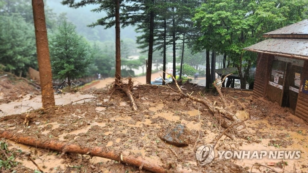 "구급차도 박살"…납골당 산사태로 일가족 참변